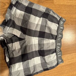 American Eagle Plaid Boxers - Black and Gray